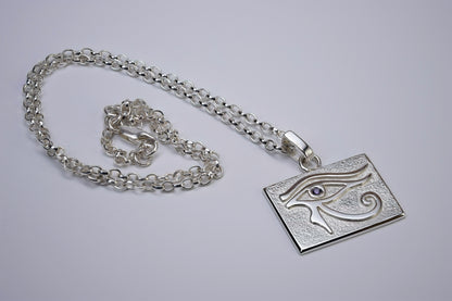 Eye of Horus Talisman -925 sterling silver - cubic zirconia gemstone