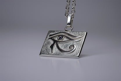 Eye of Horus Talisman -925 sterling silver - cubic zirconia gemstone