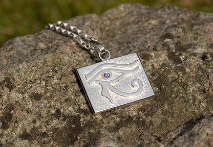 Eye of Horus Talisman -925 sterling silver - cubic zirconia gemstone