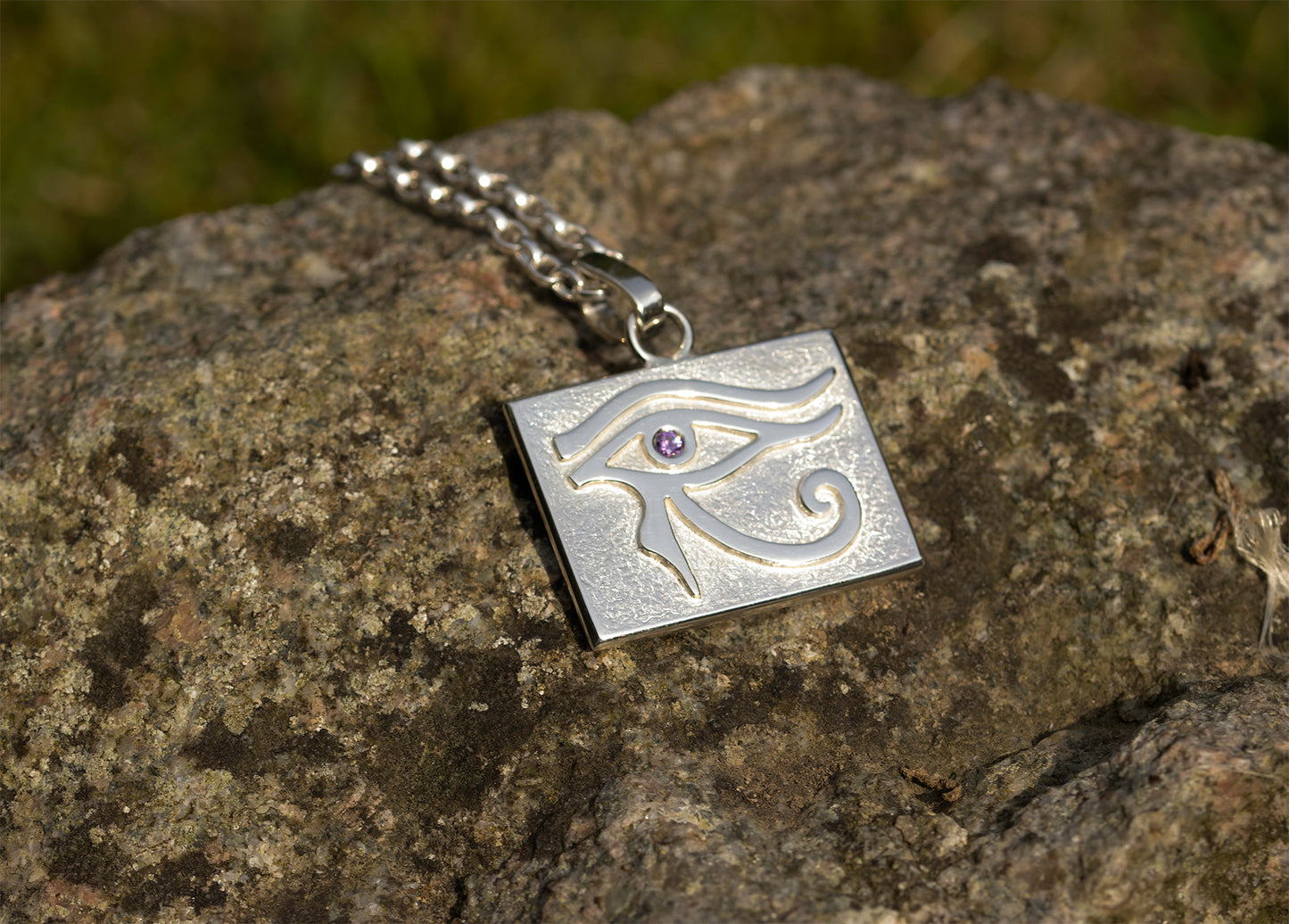 Eye of Horus Talisman -925 sterling silver - cubic zirconia gemstone