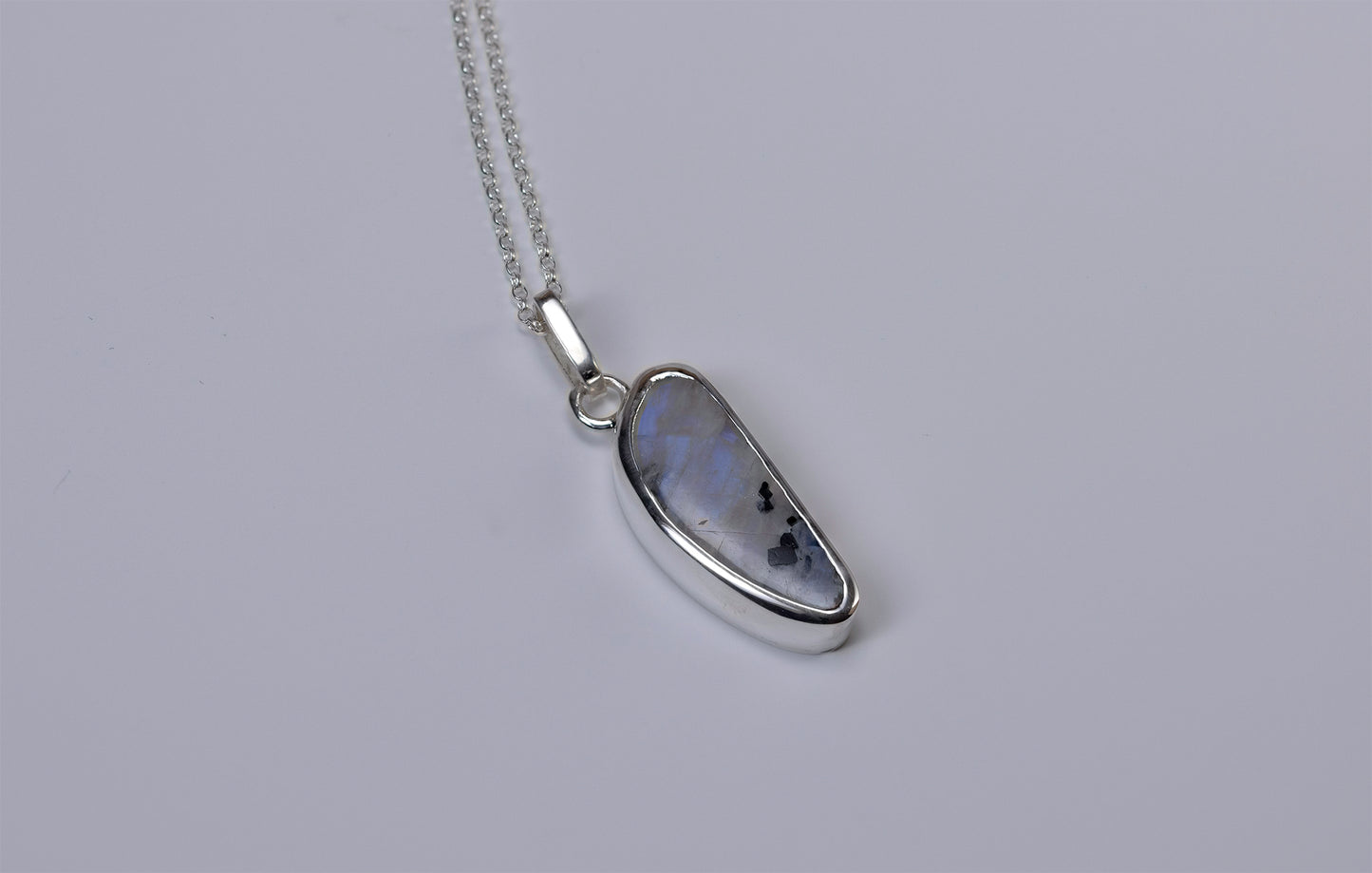 Tourmalated Rainbow Moonstone Pendant - Eamon ó Broin Jewellery