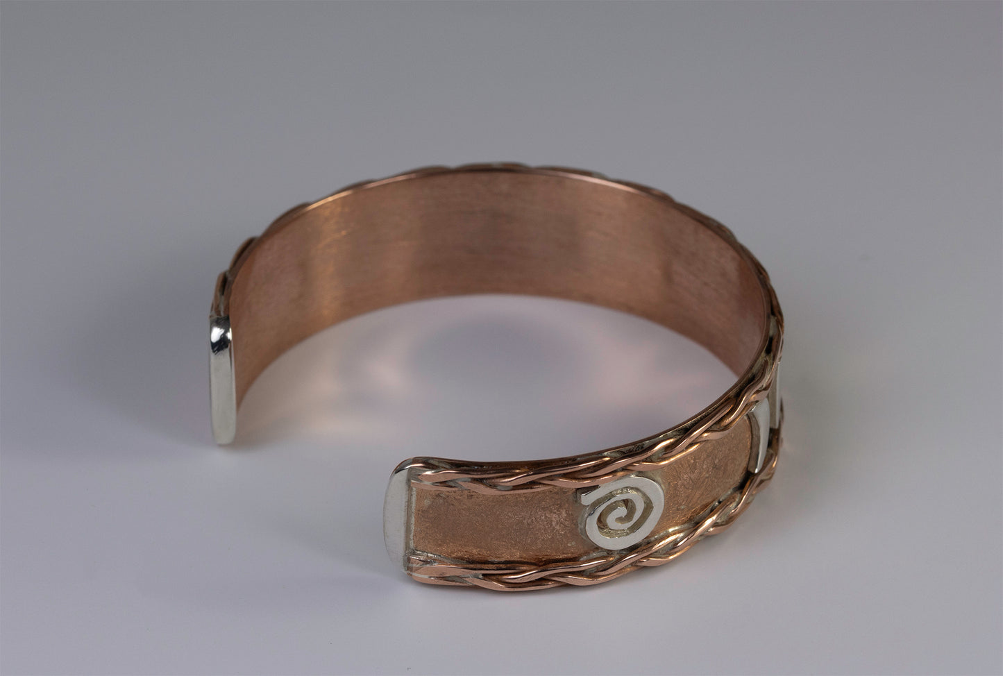 Phases of the Moon Bangle - copper & sterling silver
