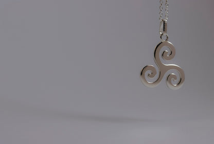 Triskele, 925 Silver pendant,  Irish Celtic Jewellery,