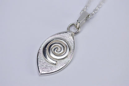 Vesica Spiral, Neolithic Ancient Wisdom, Spiral Jewellery, Newgrange, handcrafted gift from Ireland, 925 Sterling silver, Celtic Gift