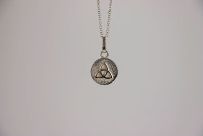 Triquetra, Celtic Pendant,925 Sterling Silver Disc, Solid Silver, Celtic Jewellery, Ancient Wisdom, Crafted from Dublin, Ireland, Irish Gift