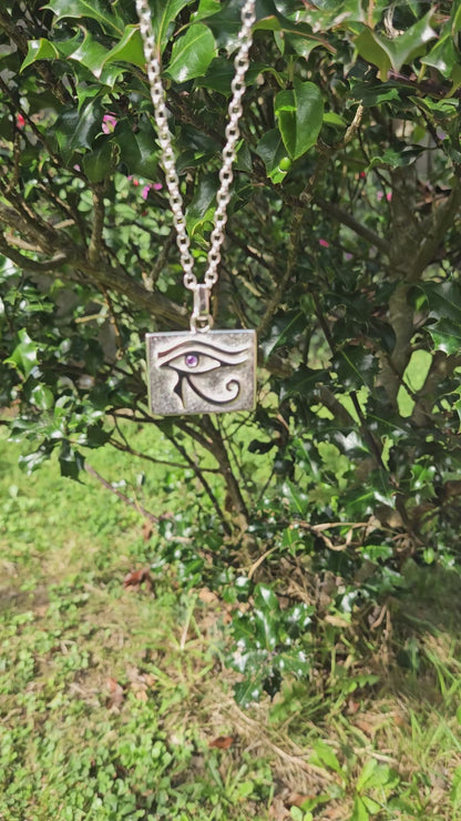 Eye of Horus Talisman -925 sterling silver - cubic zirconia gemstone