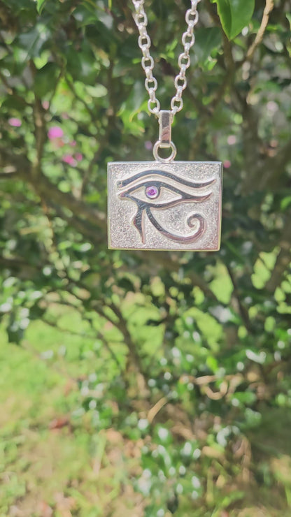 Eye of Horus Talisman -925 sterling silver - cubic zirconia gemstone