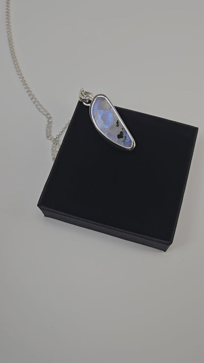 Tourmalated Rainbow Moonstone Pendant - Eamon ó Broin Jewellery