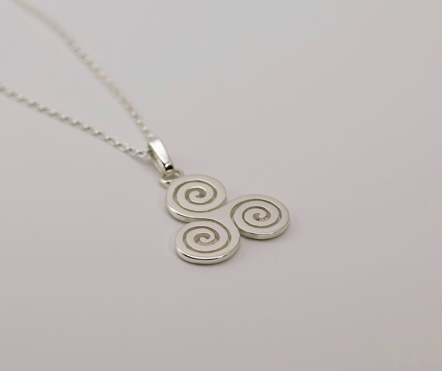 Triple Spiral Newgrange Pendant - 925 Sterling Silver