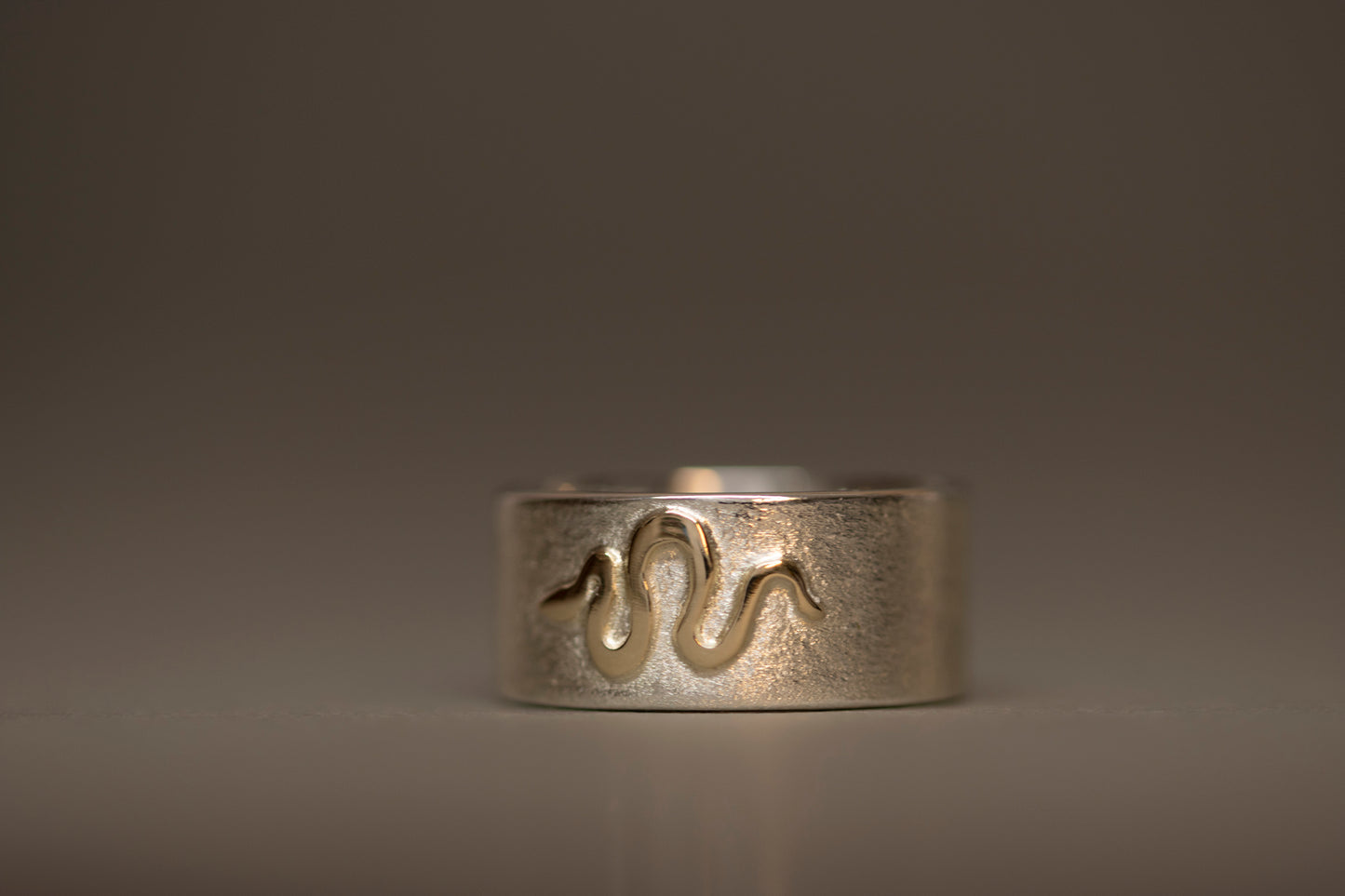 Kundalini Serpent Ring - 7-9mm sterling silver & 9ct gold